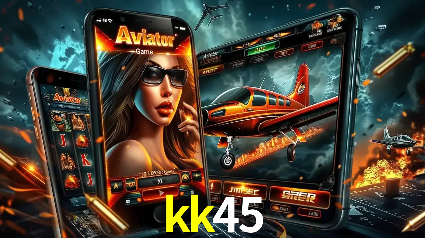 O popular jogo de apostas Aviator exibido em vários celulares e tablets, mostrando a interface emocionante e a ação de voo disponíveis para jogar agora no kk45.
