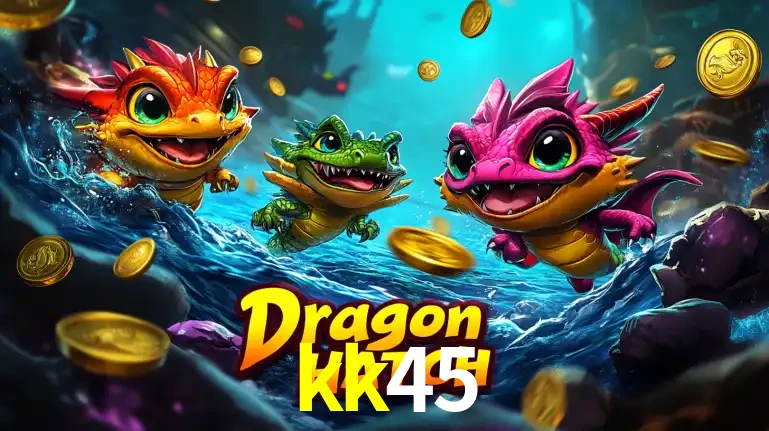 Arte promocional do jogo Dragon Hatch com três adoráveis dragões bebês nadando entre moedas de ouro, um dos slots mais divertidos para jogar no cassino kk45.